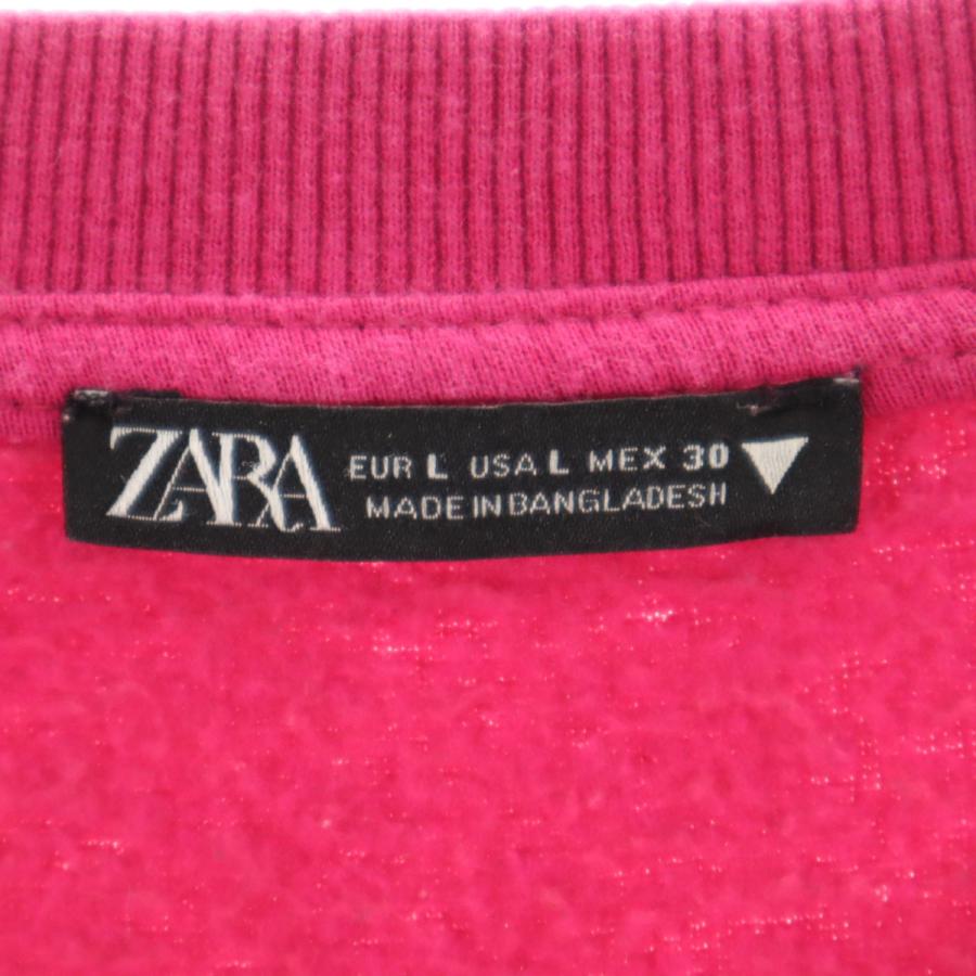 ZARA（ザラ） 長袖 スウェット トレーナー L ピンク 裏起毛 レディース 