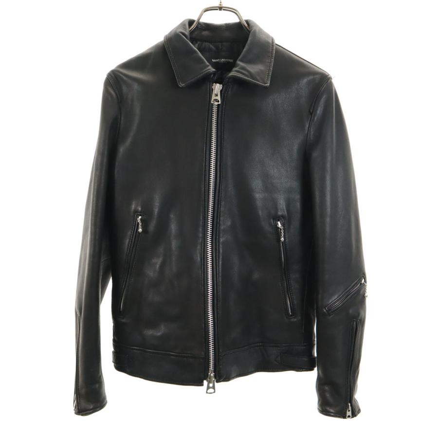 nano universe （ナノユニバース）　レザージャケット　羊革 NANO universe（ナノ・ユニバース） 羊革 レザージャケット S ブラック