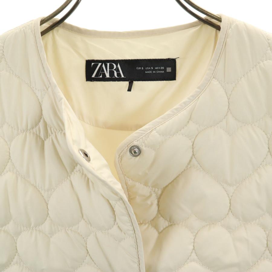 ZARA（ザラ） ハート キルティングジャケット S アイボリー レディース