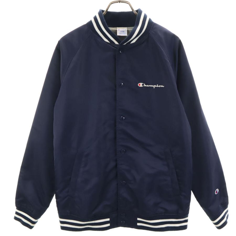 Champion（チャンピオン） スタジャン L ネイビー メンズ 古着 中古