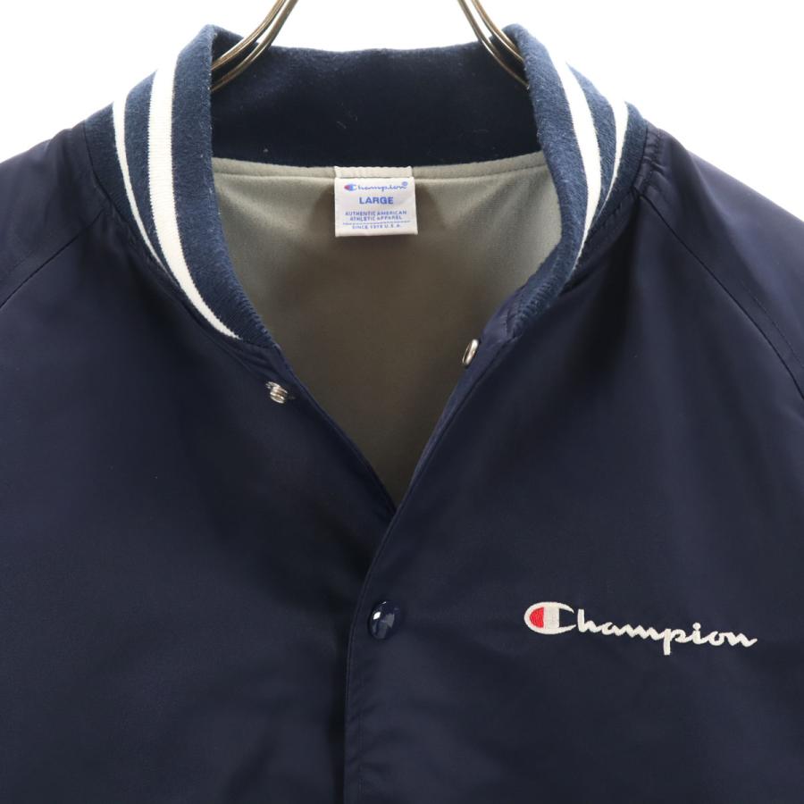 Champion（チャンピオン） スタジャン L ネイビー メンズ 古着 中古