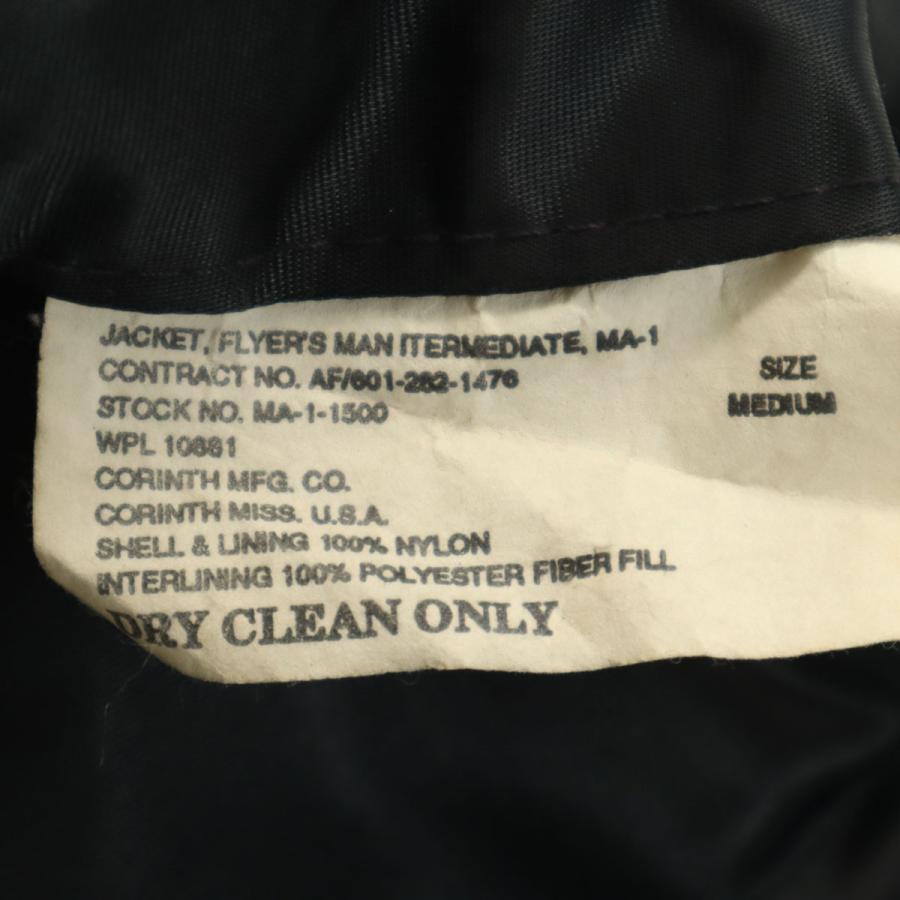 CORINTH コリンス USA製 MA-1 フライトジャケット M ブラック 中綿