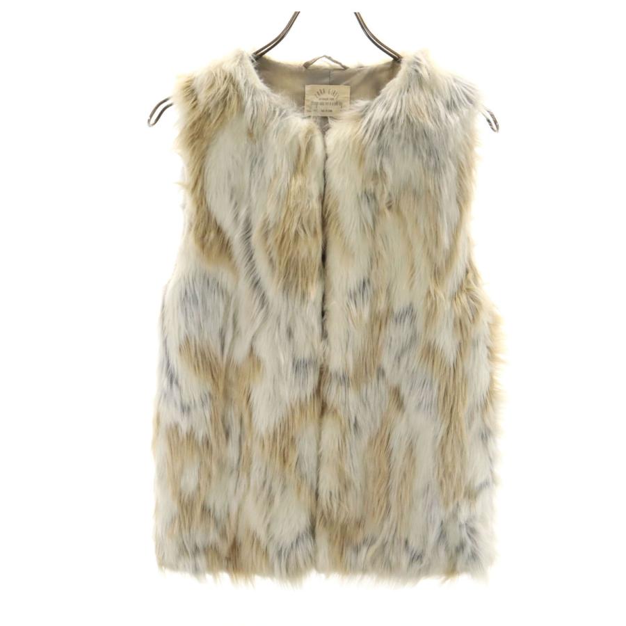 ZARA（ザラ） ファーベスト 13/14 ベージュ系 GIRLS キッズ 古着 中古
