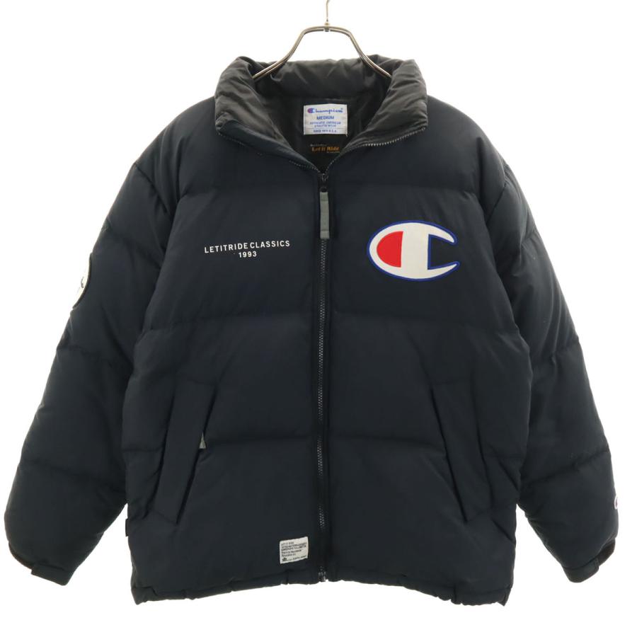 Champion（チャンピオン） ダウンジャケット M ネイビー メンズ 古着