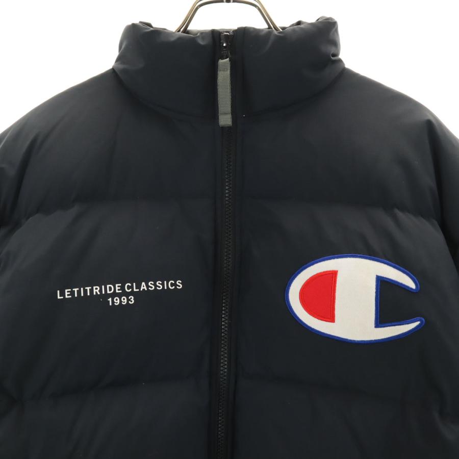 Champion（チャンピオン） ダウンジャケット M ネイビー メンズ 古着 