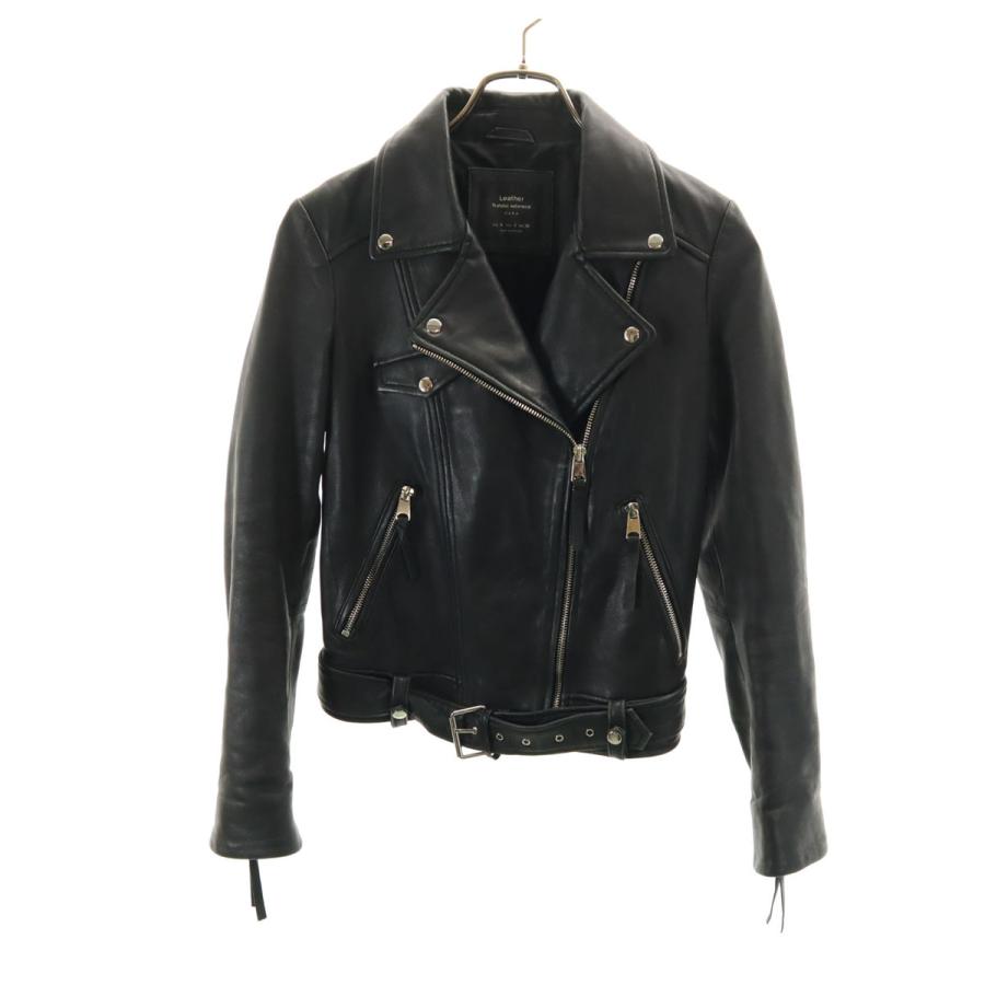 ZARA（ザラ） 羊革レザー ダブルライダースジャケット S ブラック