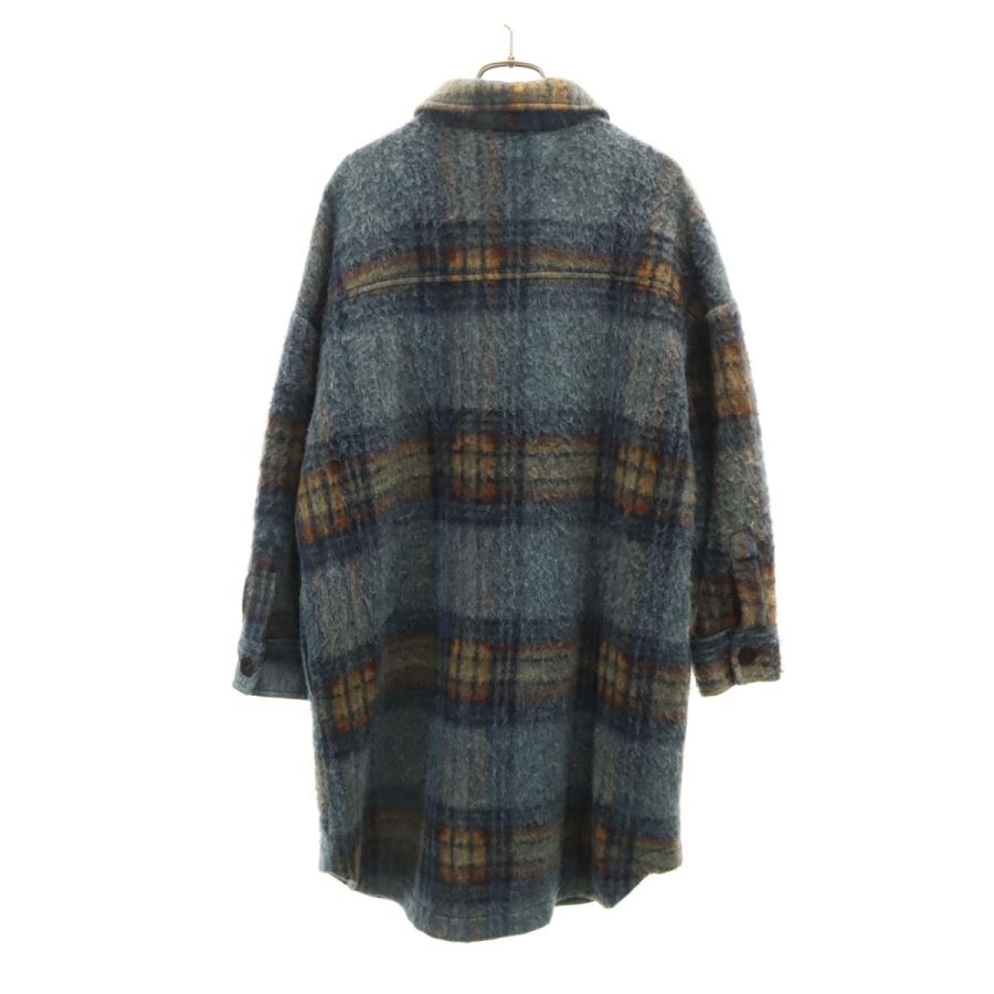 ZARA（ザラ） チェック柄 ロングコート S ネイビー レディース 古着 