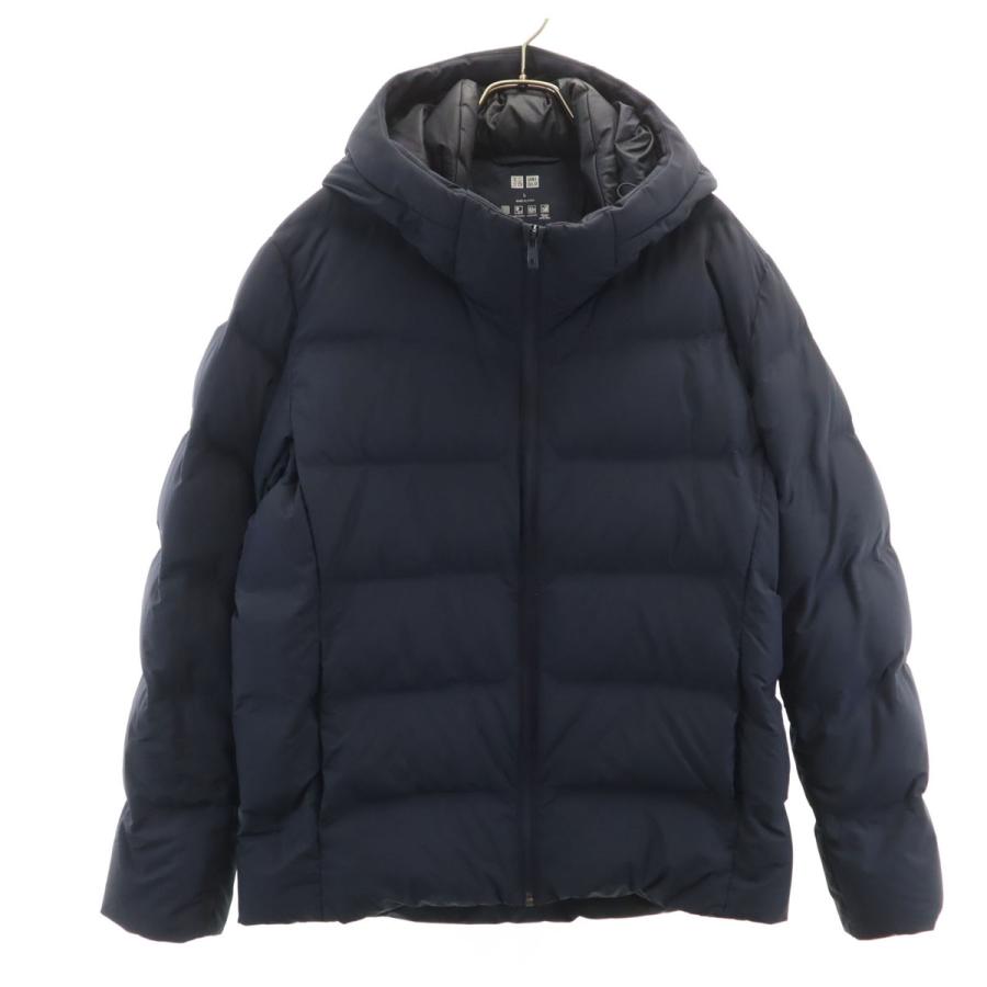 ユニクロ（UNIQLO） シームレス ダウンジャケット L ネイビー メンズ 