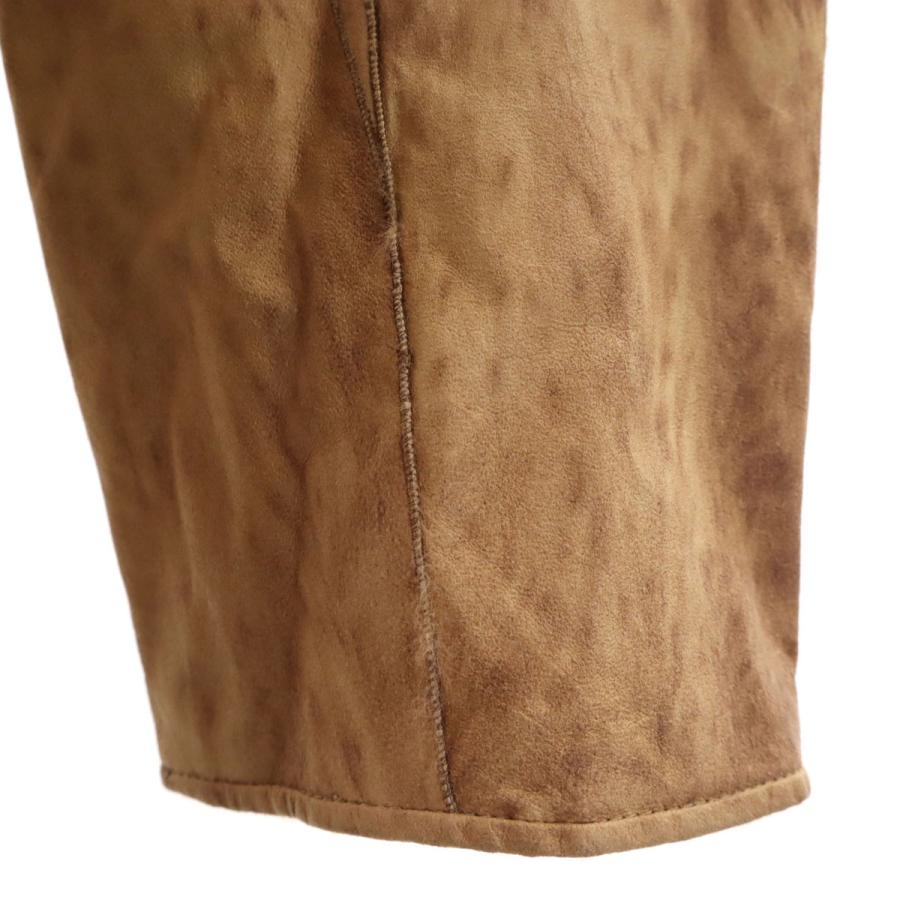 美品　クチュールエンバ レザー毛皮コート Couture Emba クチュールエンバ 毛皮コート ベージュ レディース 古着