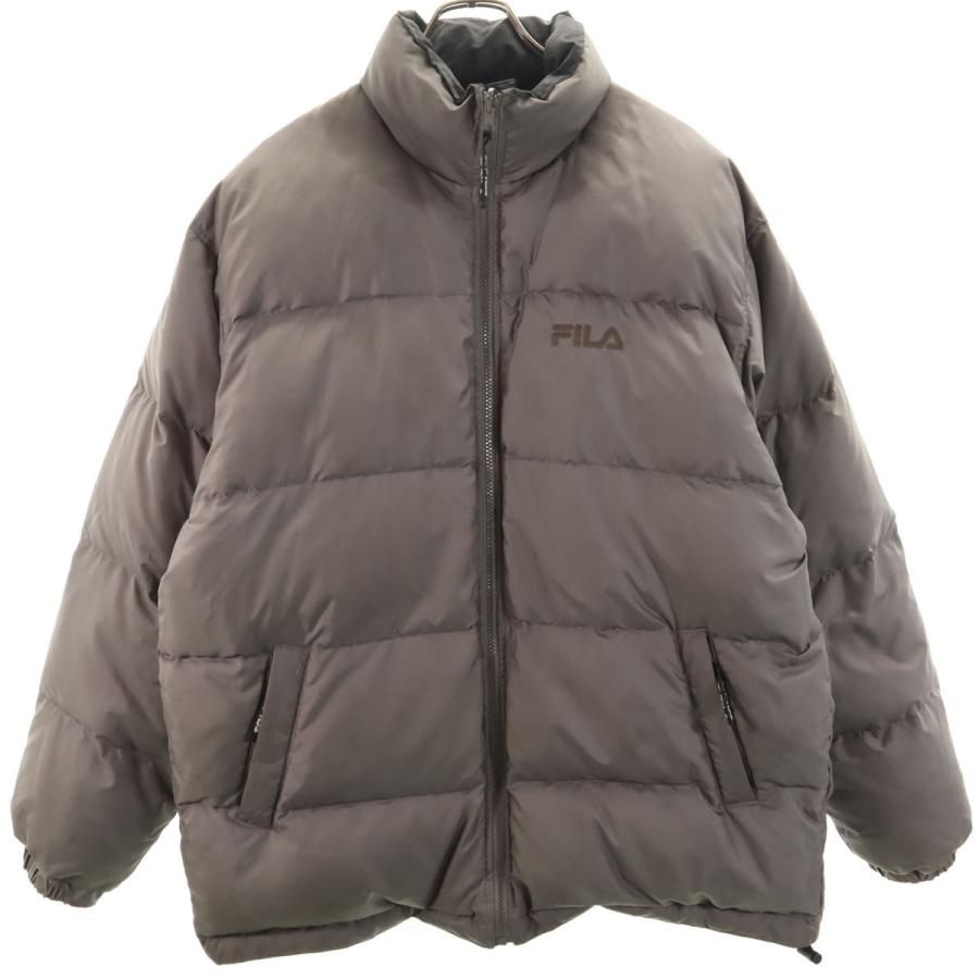 Fila ダウンジャケット 90s リバーシブル FILA（フィラ） リバーシブル ダウンジャケット XL グレー メンズ 古着