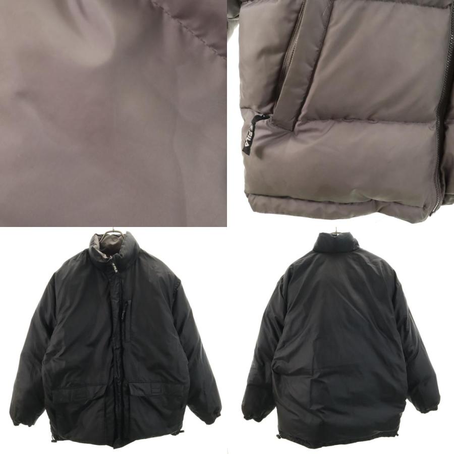 FILA（フィラ） リバーシブル ダウンジャケット XL グレー メンズ 古着