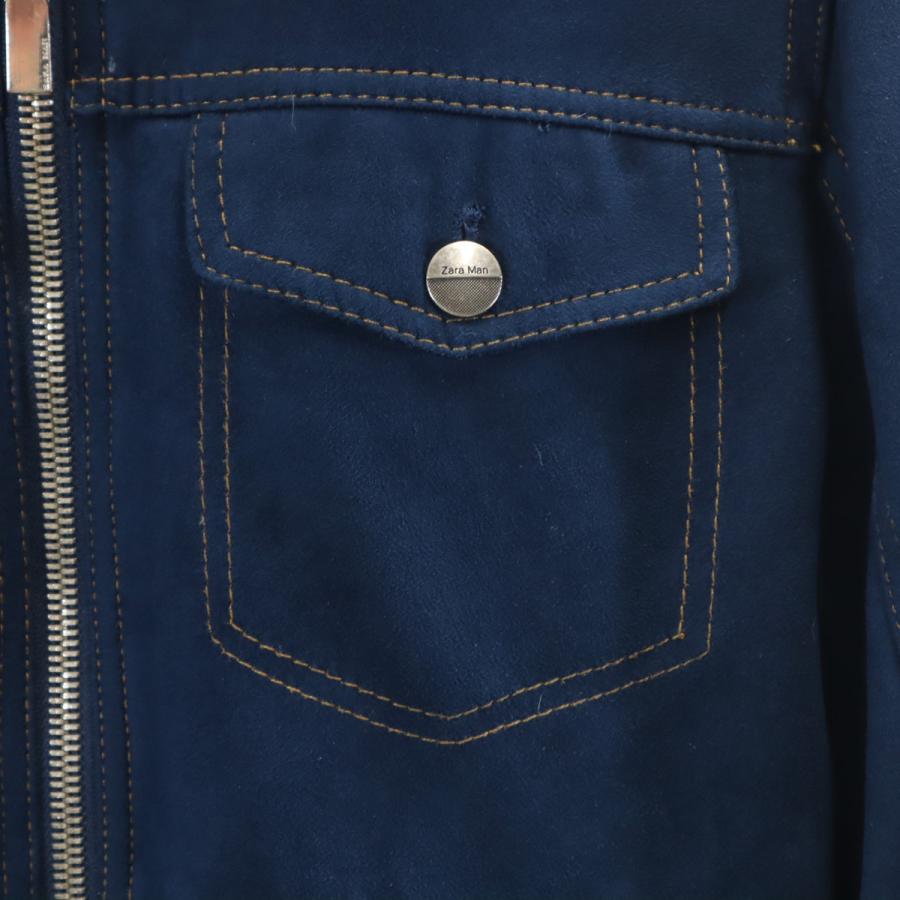 ZARA MAN ザラマン フェイクスエード ジャケット S ネイビー メンズ