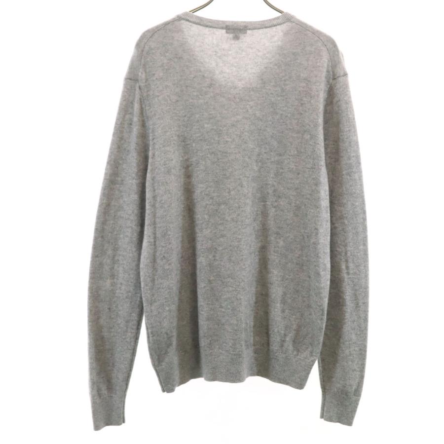 ユニクロ（UNIQLO） カシミヤ100％ 長袖 Vネック セーター L グレー