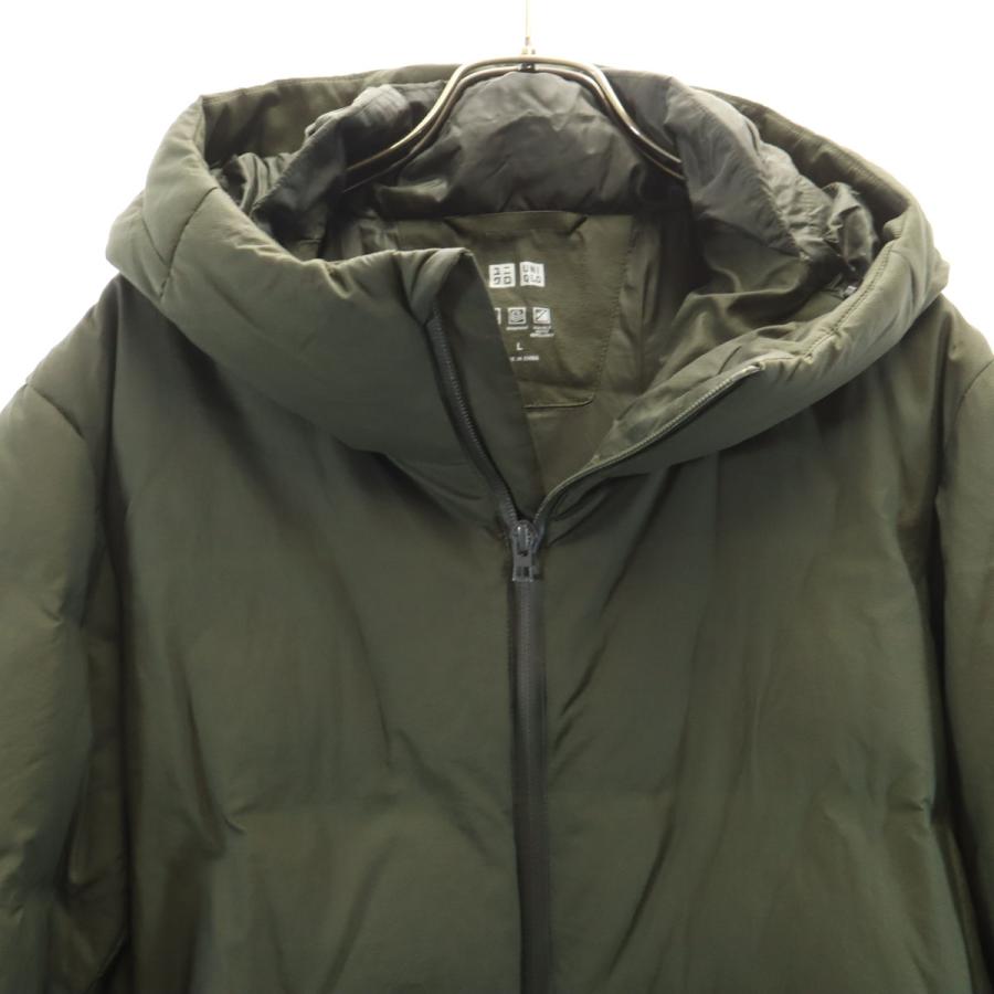 ユニクロ（UNIQLO） シームレス ダウンパーカー L カーキ メンズ 古着 