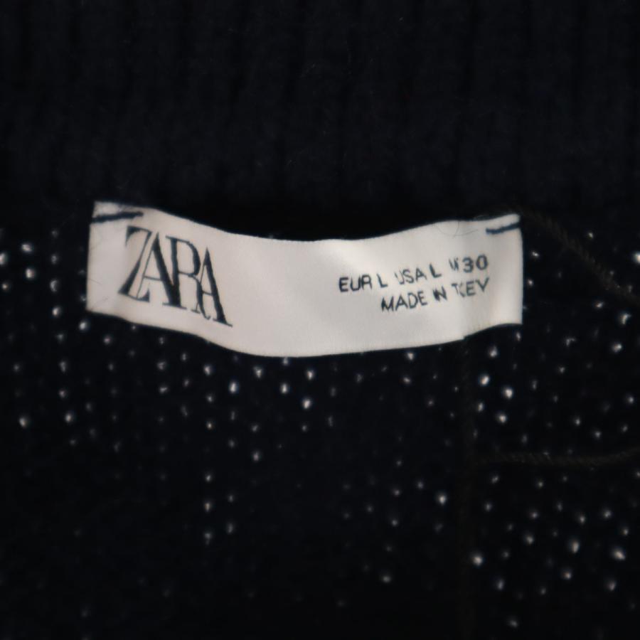 ZARA（ザラ） 未使用 長袖 ニットカーディガン L ネイビー レディース