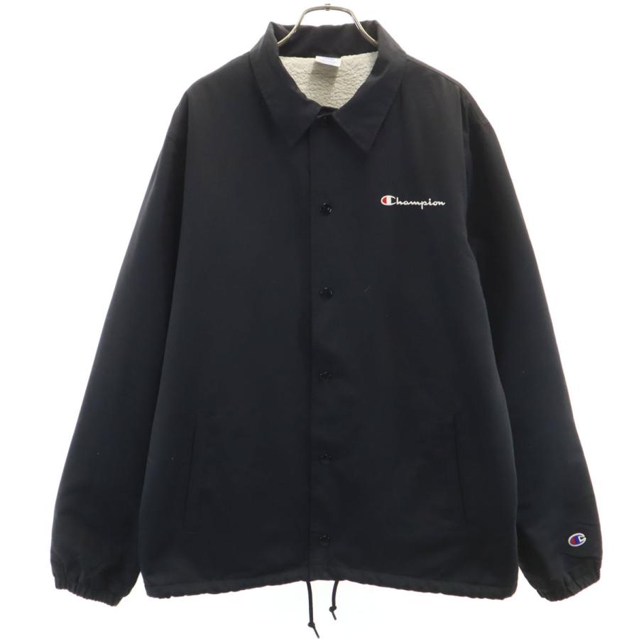 Champion（チャンピオン） コーチジャケット L ブラック 裏ボア メンズ 