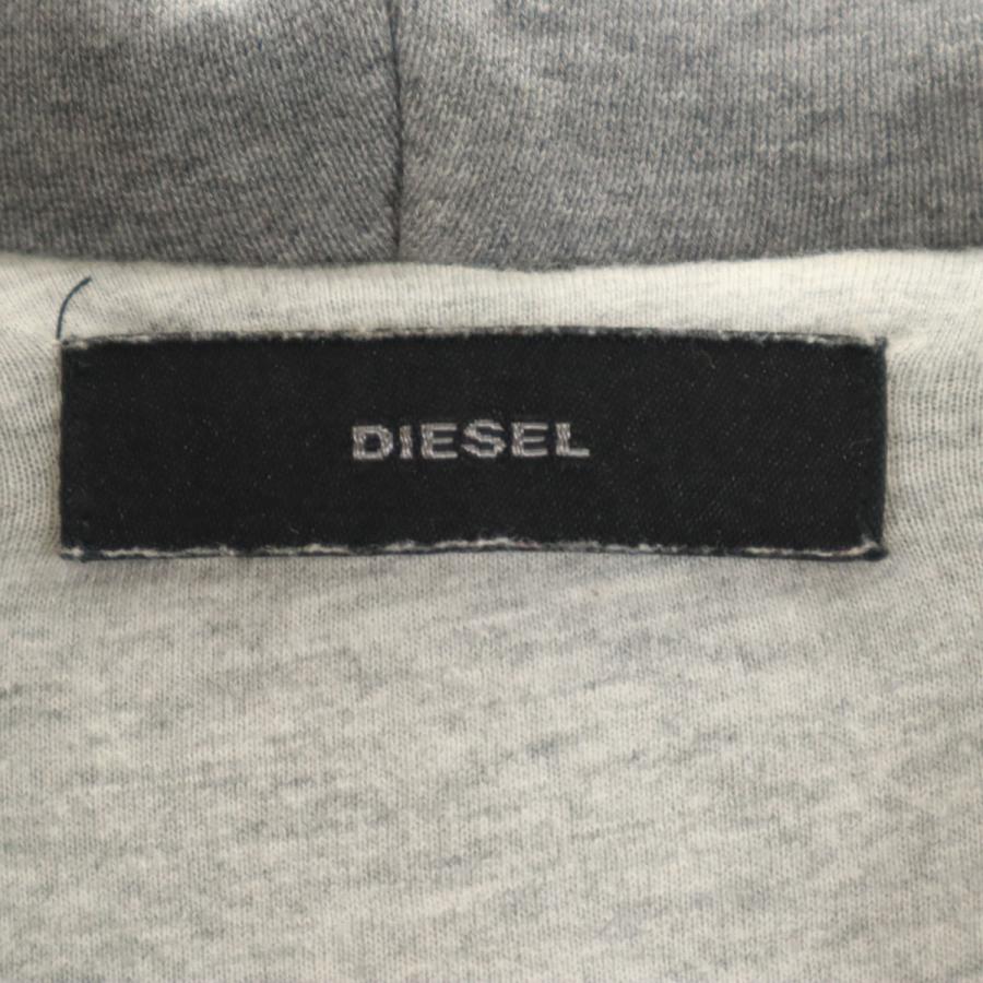古着 DIESEL ディーゼル 長袖 デニム切替 ジップパーカー S グレー レディース DIESEL（ディーゼル） 長袖 デニム切替 ジップパーカー S グレー