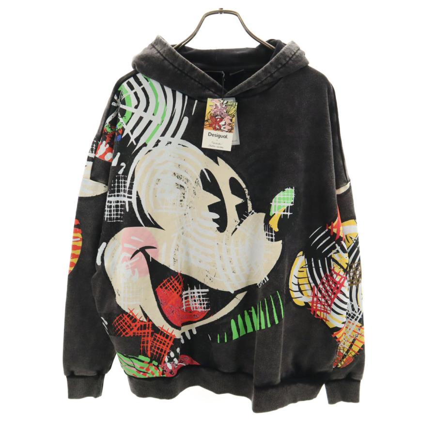 美品✨デシグアル×ミッキー 背面ジャカードニット パーカー オーバーサイズ 希少 Desigual（デシグアル） 未使用 Disney ディズニー コラボ ミッキー