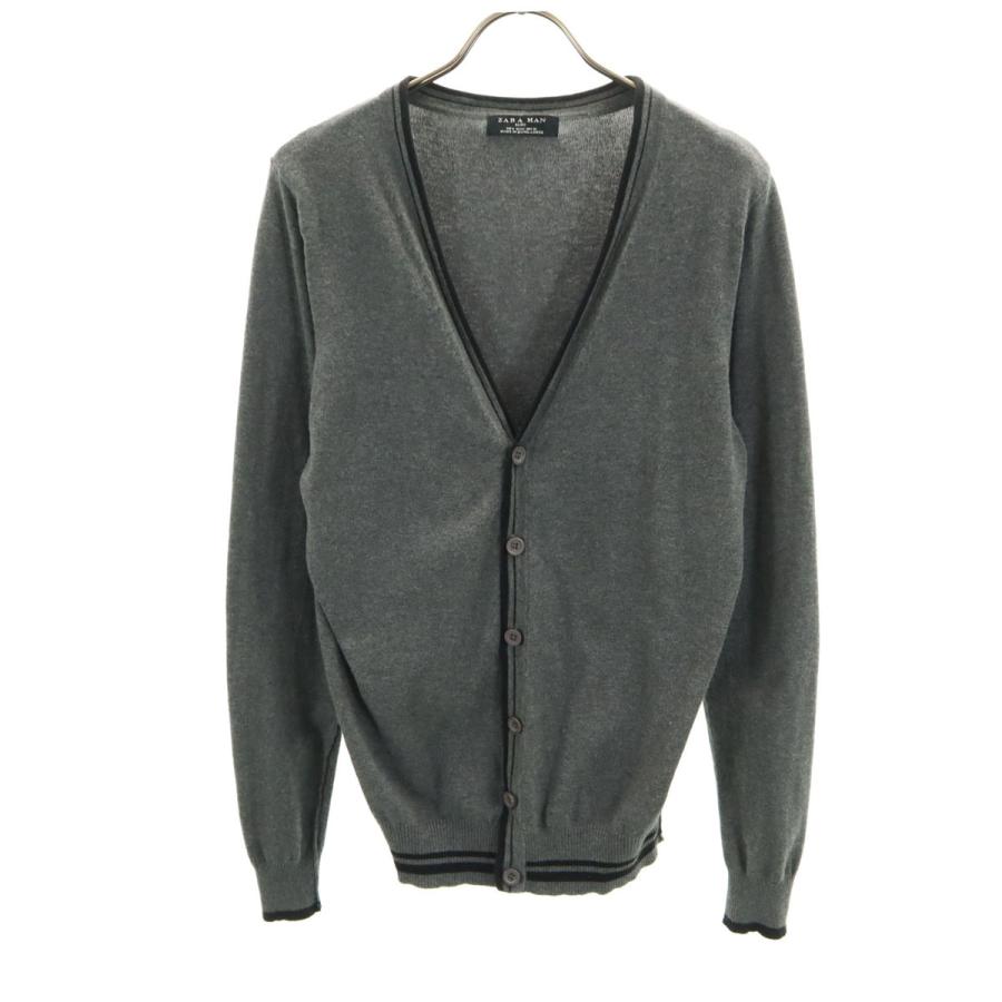 ZARA ザラ 七分袖カーディガン ウール グレー M B2773 ZARA MAN