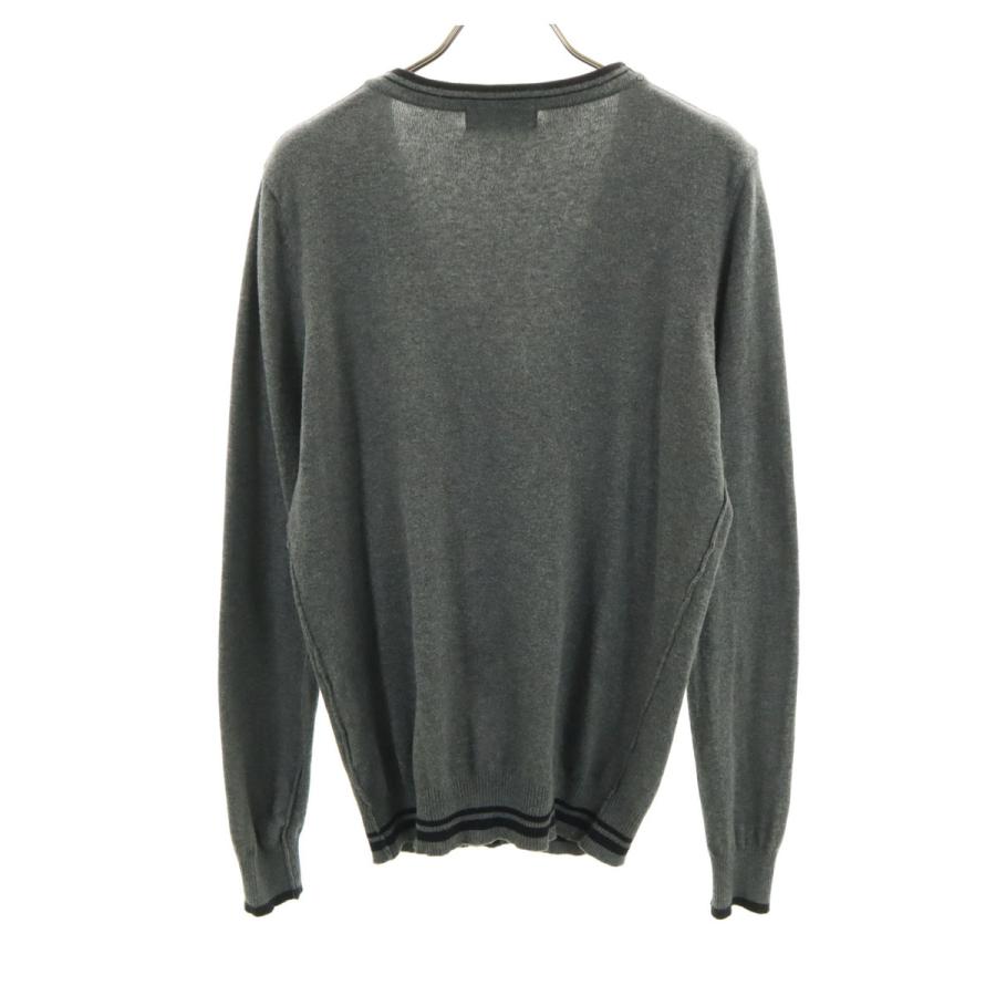 ZARA MAN ザラマン 長袖 Vネック リブ ニットカーディガン M グレー