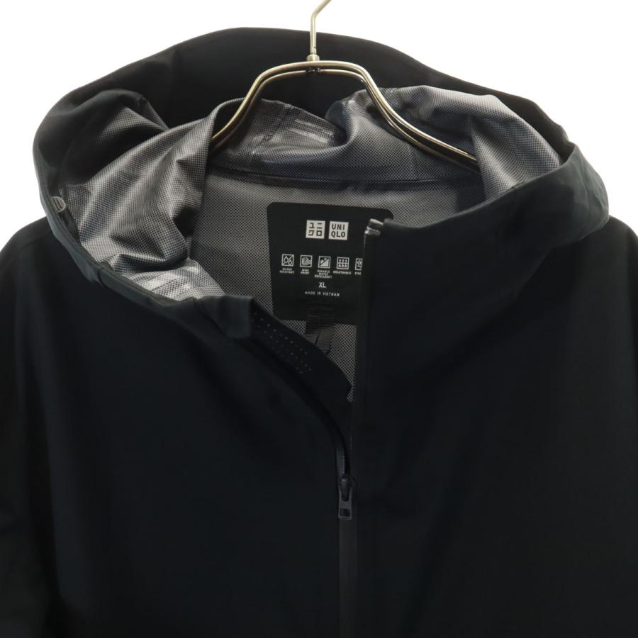 ユニクロ パーカー XＬ 中古品 ユニクロ（UNIQLO） 長袖 ブロックテック パーカー XL ブラック メンズ