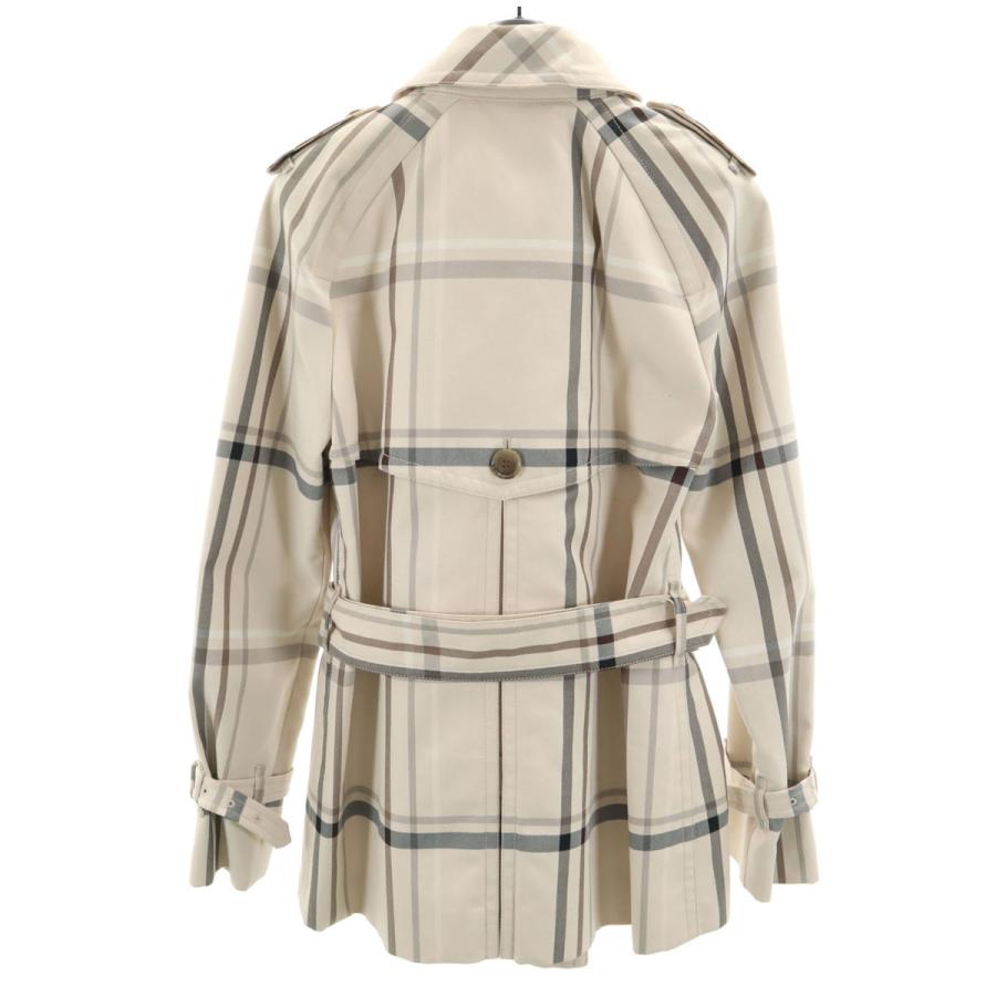 COACH（コーチ） チェック柄 ハーフ丈 トレンチコート XS ベージュ