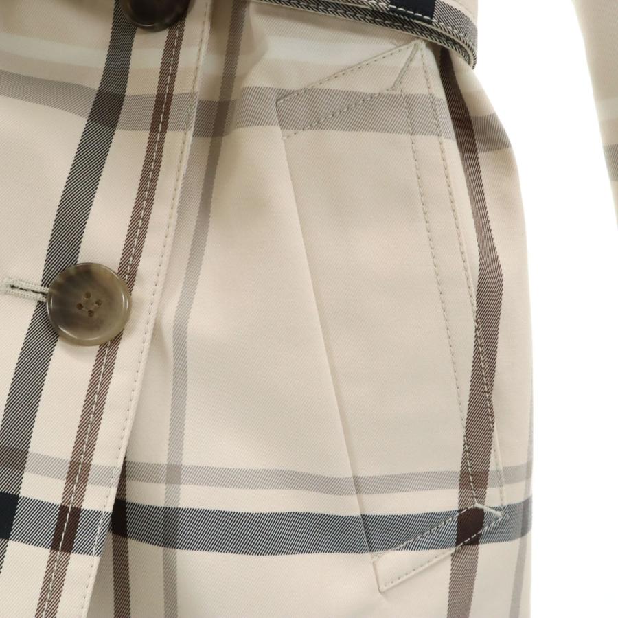 COACH（コーチ） チェック柄 ハーフ丈 トレンチコート XS ベージュ