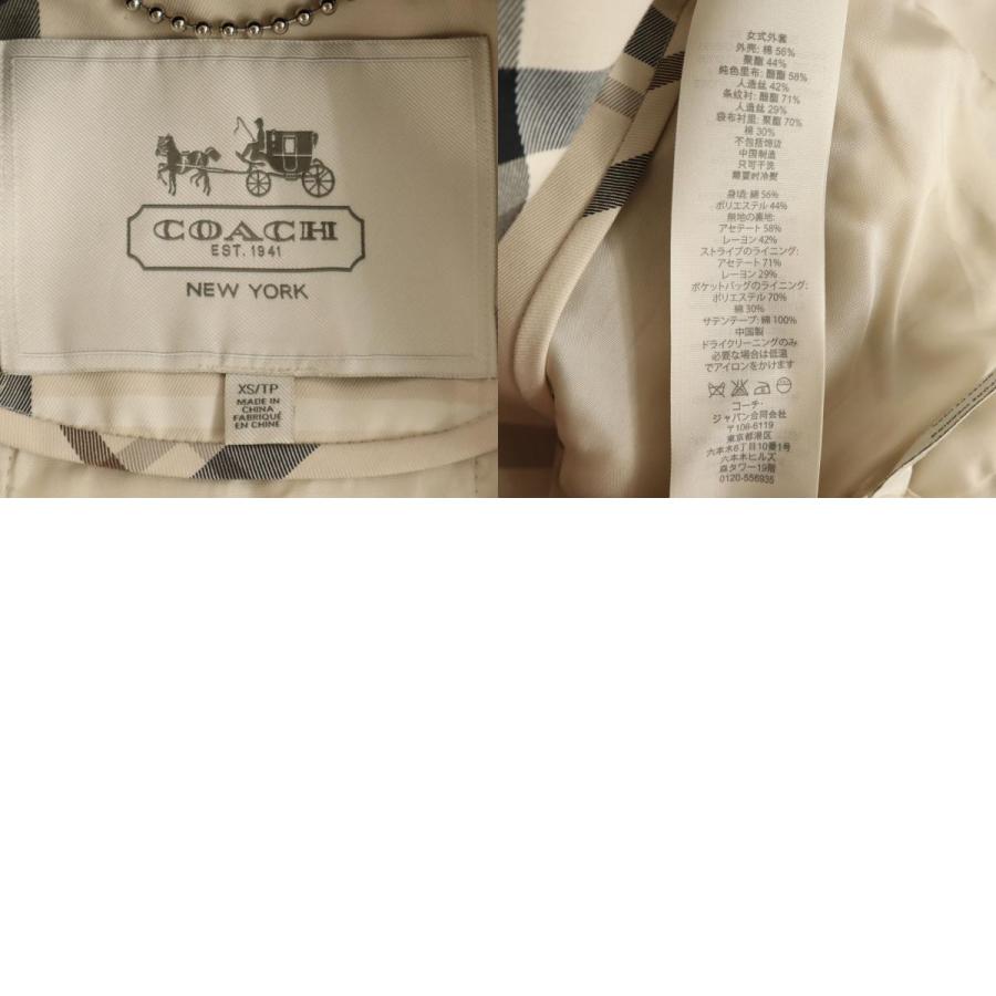 COACH（コーチ） チェック柄 ハーフ丈 トレンチコート XS ベージュ