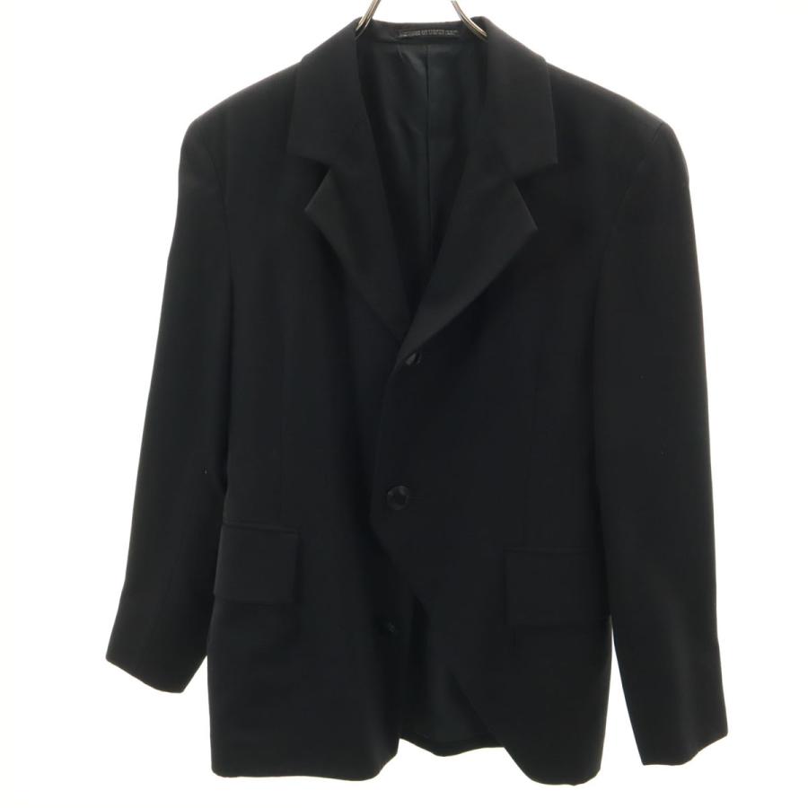 M相当 ヨウジヤマモト 変形テーラードジャケット ウール サイズ2 ブラック Yohji Yamamoto（ヨウジヤマモト） 日本製 テーラードジャケット S