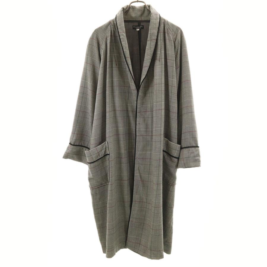 古着 Christian Dior MONSIEUR クリスチャンディオール ムッシュ 90s 日本製 オールド グレンチェック ガウンコート L マルチ メンズ Christian Dior MONSIEUR クリスチャンディオール ムッシュ 90s 日本製
