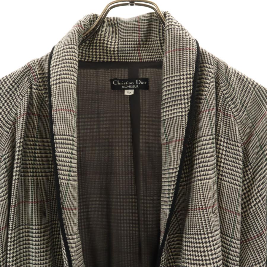 古着 Christian Dior MONSIEUR クリスチャンディオール ムッシュ 90s 日本製 オールド グレンチェック ガウンコート L マルチ メンズ Christian Dior MONSIEUR クリスチャンディオール ムッシュ 90s 日本製
