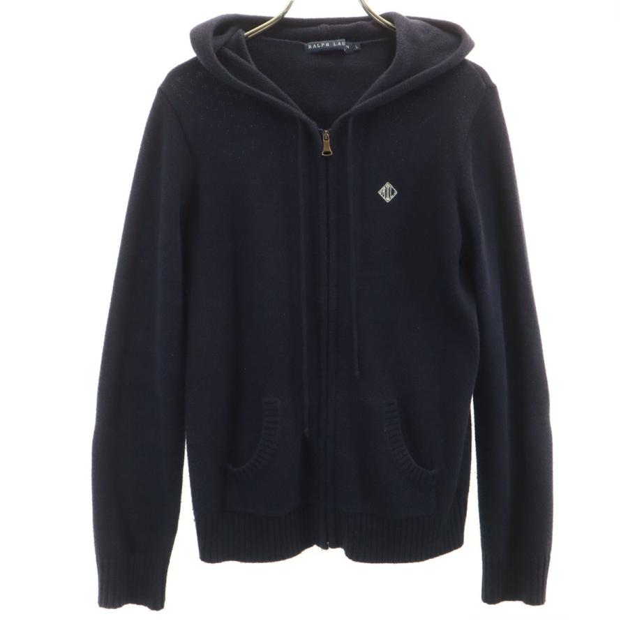RALPH LAUREN ラルフローレン 長袖 ニット ジップパーカー L ネイビー