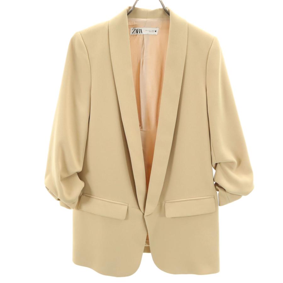 ZARA（ザラ） ロールアップスリーブ ジャケット S ベージュ レディース 