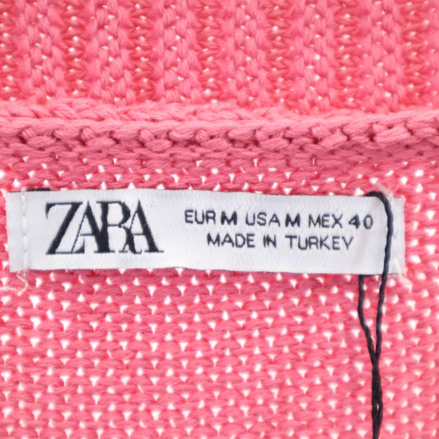 ZARA（ザラ） 未使用 長袖 Vネック ニットカーディガン M ピンク