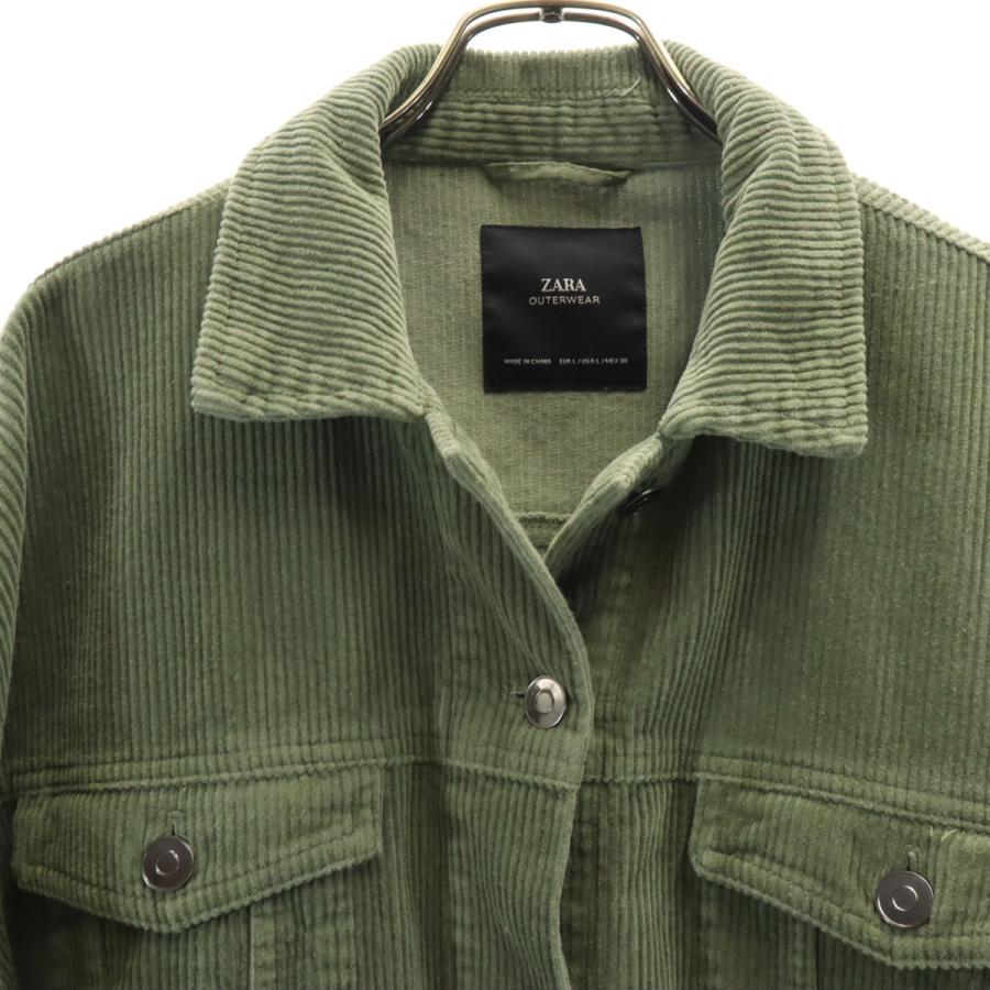 ZARA（ザラ） コーデュロイジャケット L カーキ レディース 古着 中古