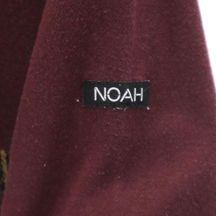 N.O.A（ノア） 長袖 ハーフジップ ポロシャツ M ボルドー系 メンズ 