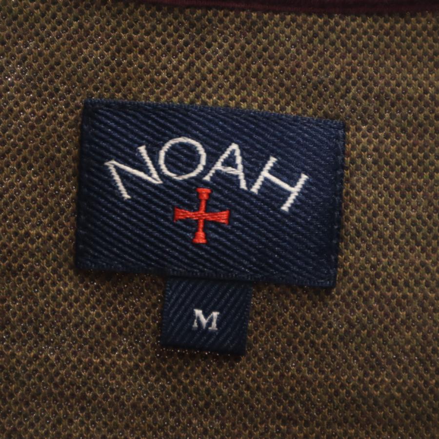 N.O.A（ノア） 長袖 ハーフジップ ポロシャツ M ボルドー系 メンズ 
