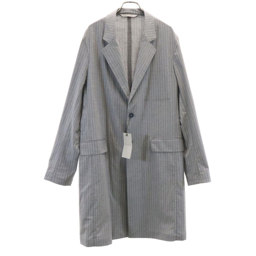 未使用 ZARA MAN ザラマン ストライプ柄 チェスターコート M グレー