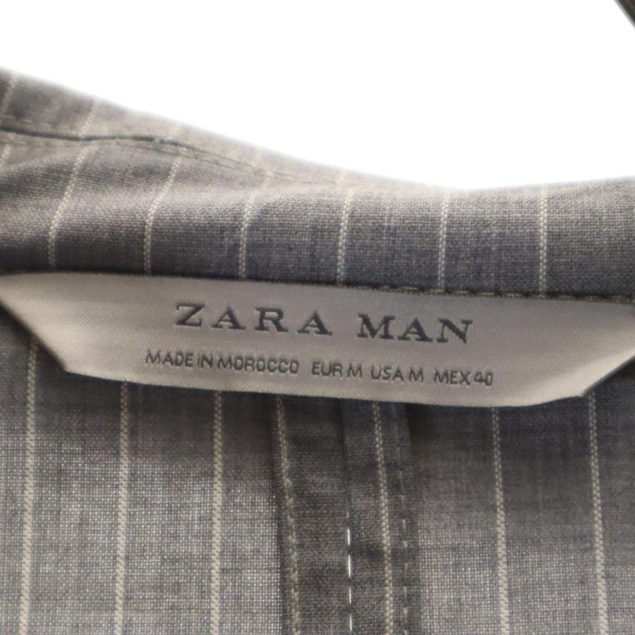 未使用 ZARA MAN ザラマン ストライプ柄 チェスターコート M グレー