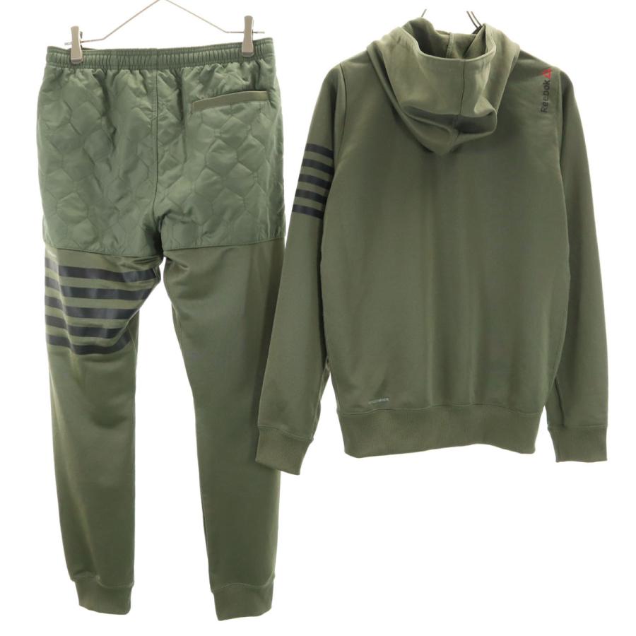 finetrack オリーブ ジップ付き長袖上下セット Reebok（リーボック） 長袖 ジップパーカー 上下セットアップ M