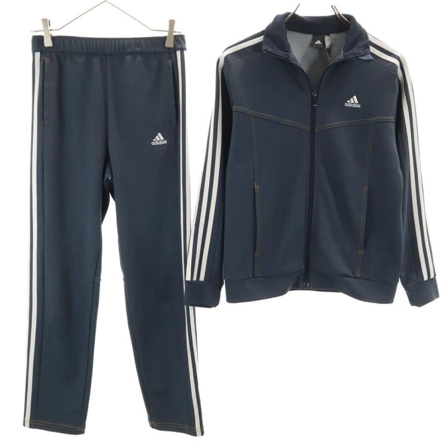 E新品 2XL アディダス adidas デニム風ウーブンセットアップ 上下紺 adidas（アディダス） 美品 デニムルック トラックジャケット 上下