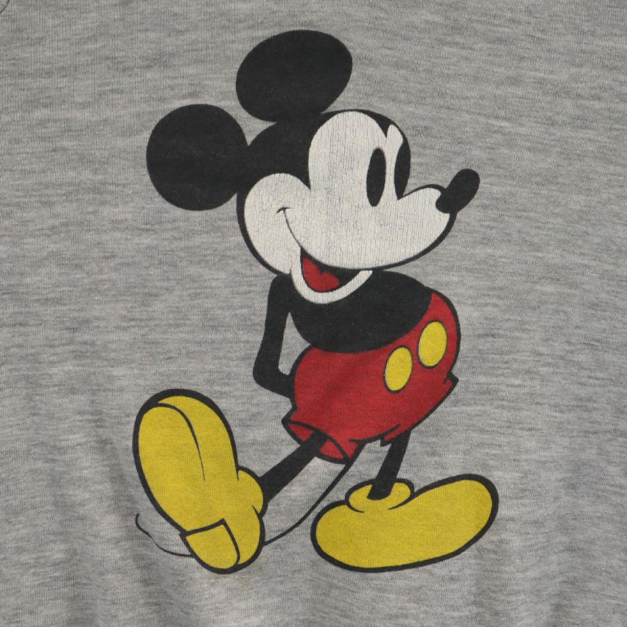 Disney ディズニー 80s USA製 ヴィンテージ ミッキーマウス 長袖 スウェット トレーナー S グレー レディース 古着 中古_5