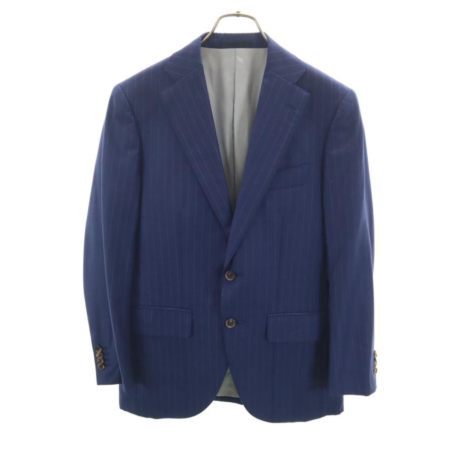 古着 DORMEUIL ドーメル ウール ストライプ柄 テーラードジャケット ネイビー メンズ DORMEUIL ドーメル ウール ストライプ柄 テーラードジャケット