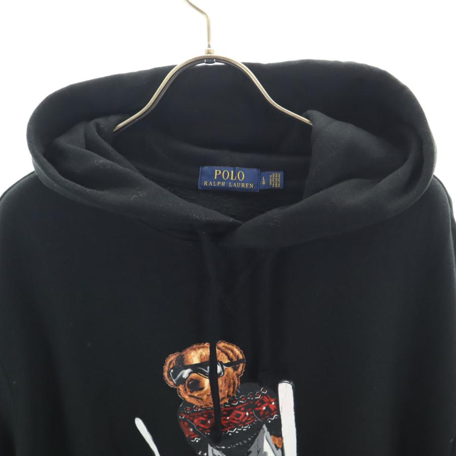 古着 POLO RALPH LAUREN ポロラルフローレン ポロベア 長袖 スウェットパーカー L ブラック メンズ POLO RALPH LAUREN（ポロ・ラルフローレン） ポロベア 長袖 スウェット