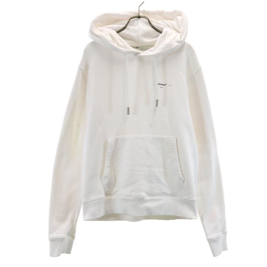 古着 OFF-WHITE オフホワイト ポルトガル製 長袖 スリム スウェットパーカー S ホワイト メンズ off white（オフホワイト） OFF-WHITE ポルトガル製 長袖 スリム