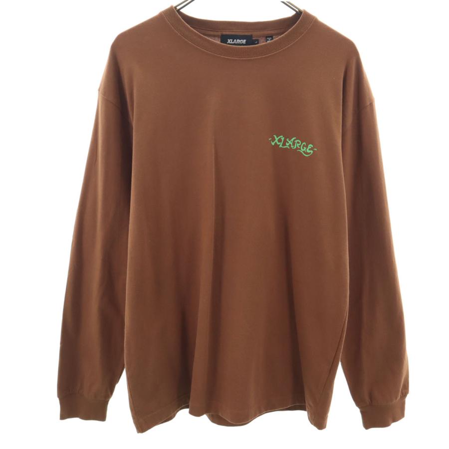 XLARGE（エクストラ ラージ） バックプリント 長袖 Tシャツ L ブラウン 