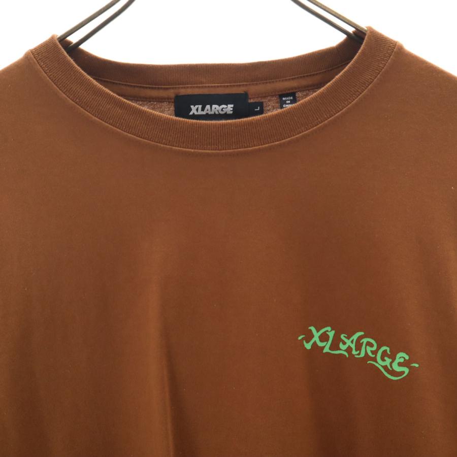 XLARGE（エクストラ ラージ） バックプリント 長袖 Tシャツ L ブラウン 
