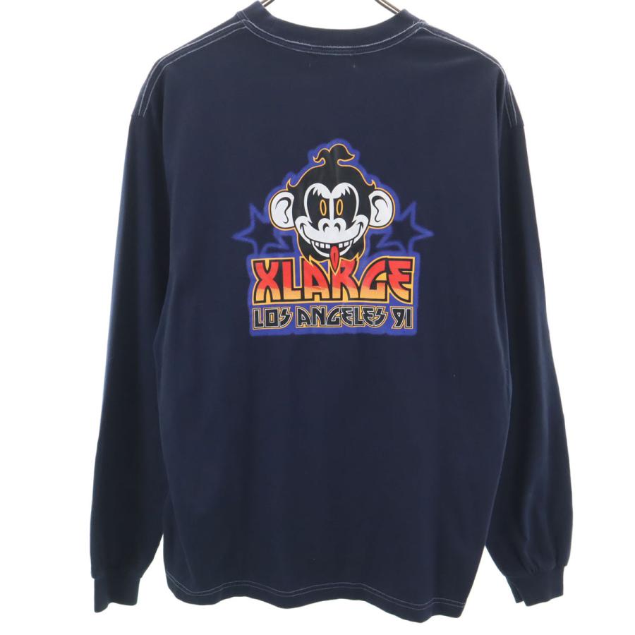 XLARGE（エクストラ ラージ） バックプリント 長袖 Tシャツ M ネイビー