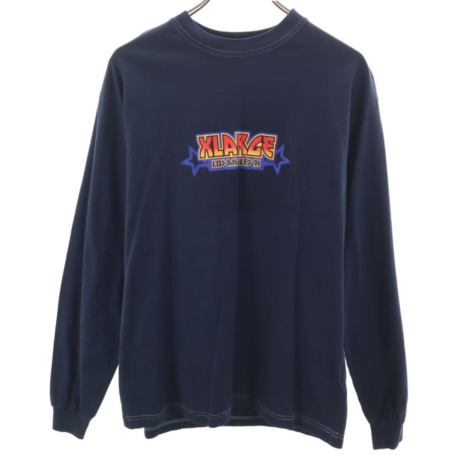XLARGE（エクストラ ラージ） バックプリント 長袖 Tシャツ M ネイビー