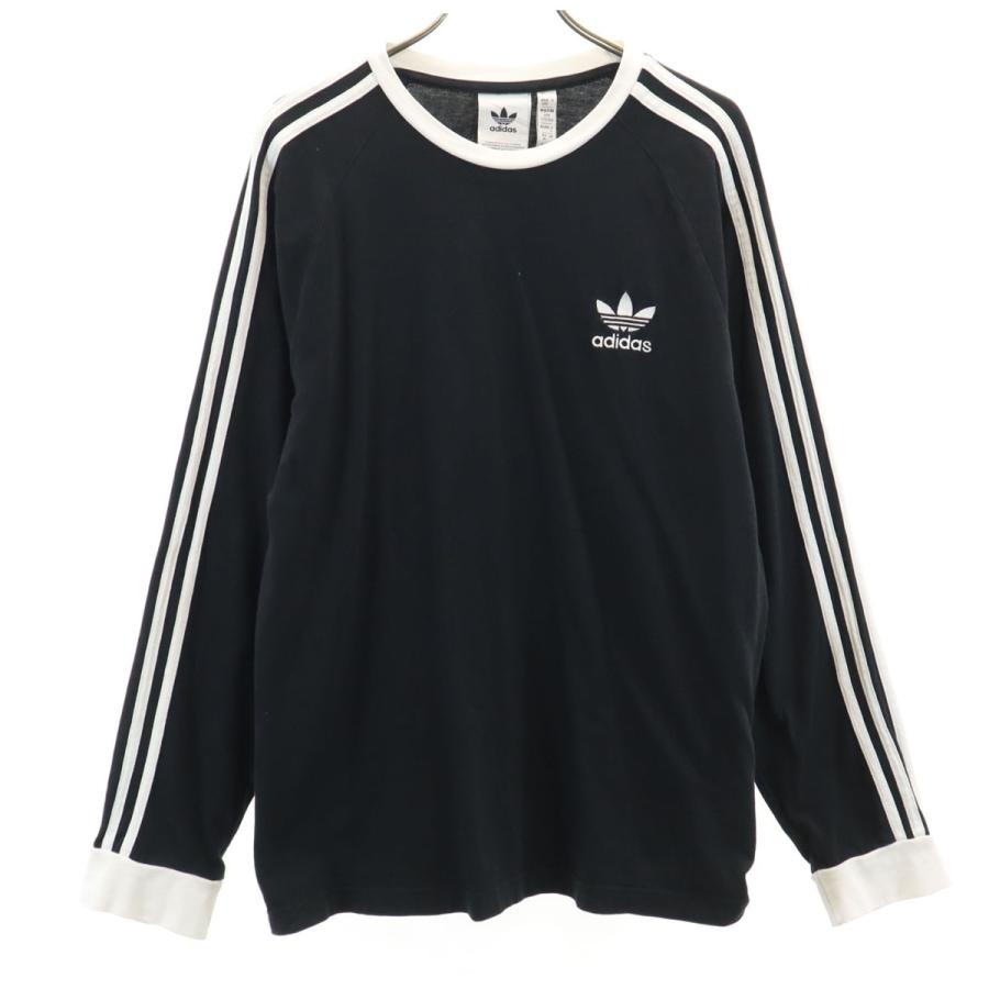 8BS1 adidas ロゴプリント長袖Tシャツ　トレーニングウェア古着 adidas Originals アディダスオリジナルス トレフォイルロゴ 長袖 T